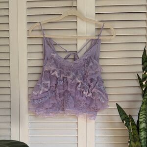 Free People Lilac Lace Top